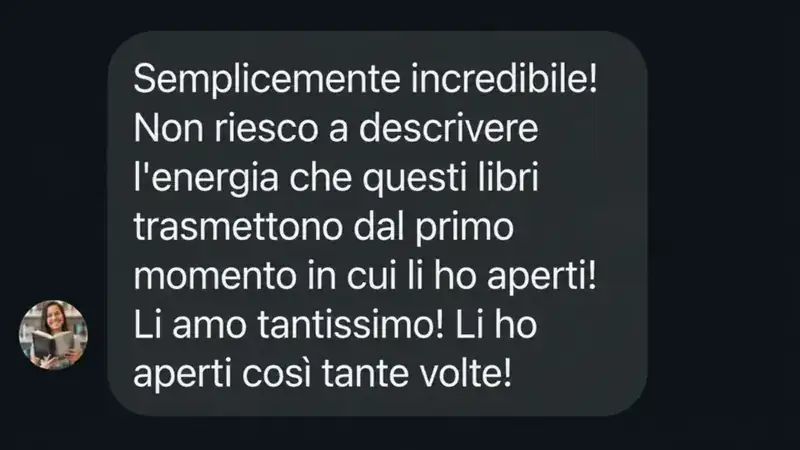 Messaggio di una lettrice sull'energia dei libri