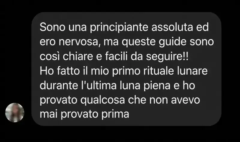 Messaggio di una principiante sul primo rituale lunare